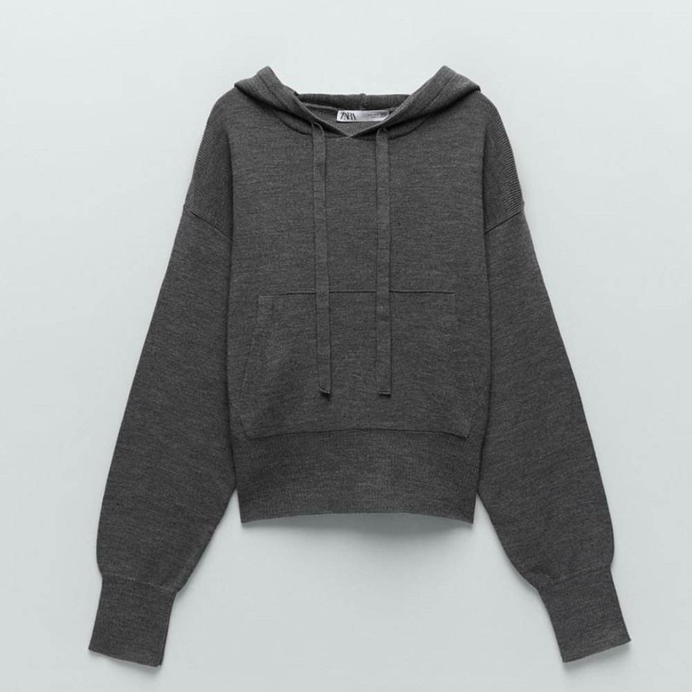 ZARA Hooded Crop Kangaroo Sweatshirt Hoodie M